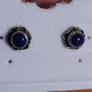 Jaypore Lapis Stud Small Tear-drop Earrings 925.
